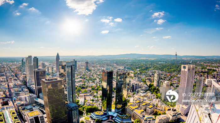 Frankfurt am Main on a hot summer day