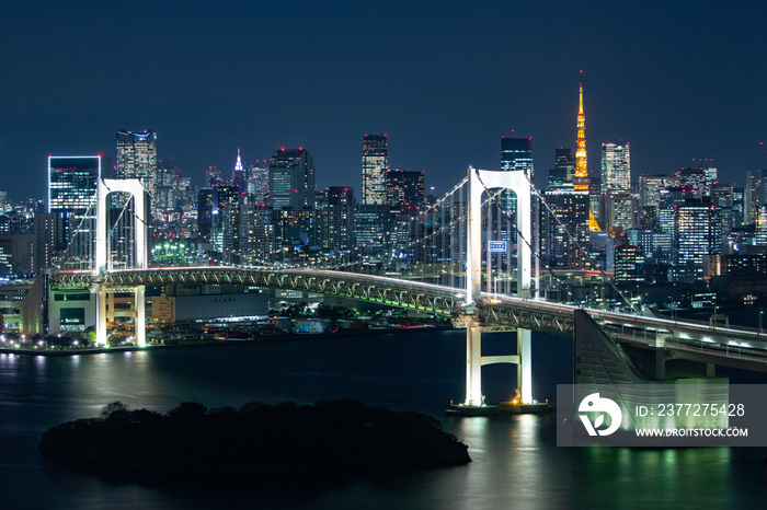 レインボーブリッジと東京の夜景