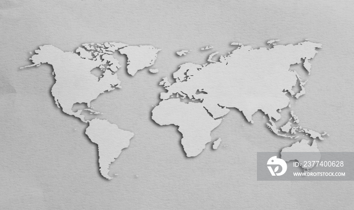 World map made from paper.