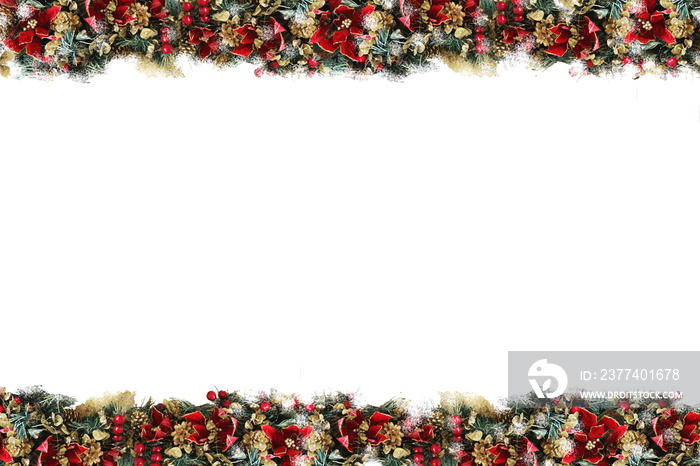 A Very Merry Berry Christmas Border for Website Stationary or Cards