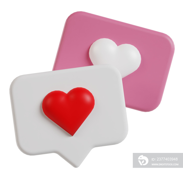 3d love message valentine icon