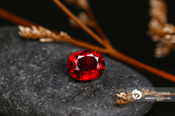 a red ruby gems on a leaf