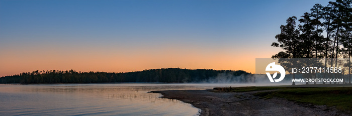 Early Morning Fog on Clarke’s Hill Lake at Mistletoe State Park, Georgia