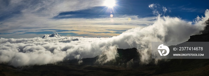 cloud panorama over the camp at kilimanjaro. Active holidays in Tanzania