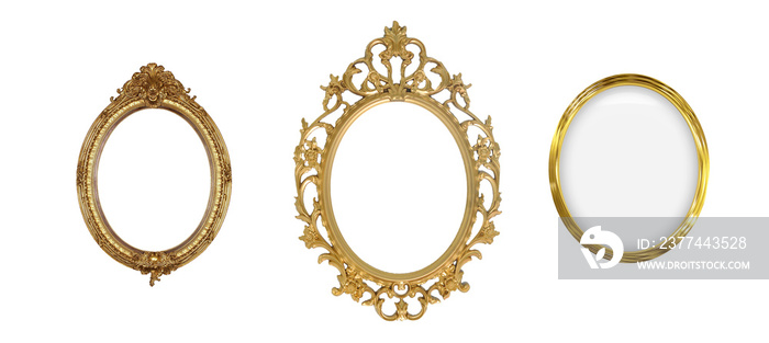 isolated golden antique luxury frame