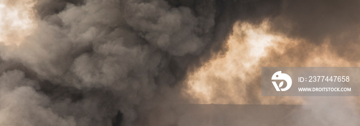 burning buildings and a warehouse, smoke and fire in the city