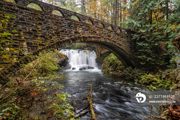 waterfall in autumn