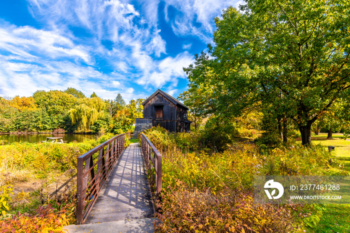 Old Watermill in Midway Village of Rockford Town, Illinois