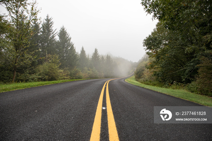 Road trip on Blue Ridge Parkway, North Carolina