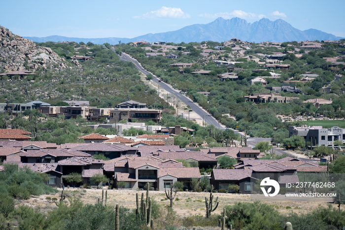 An aerial view of Scottsdale, Arizona