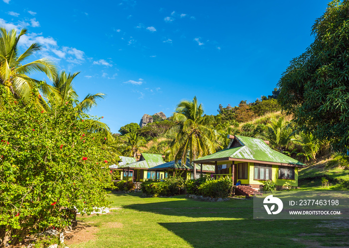 Beautiful buildings among the forest, Fiji.