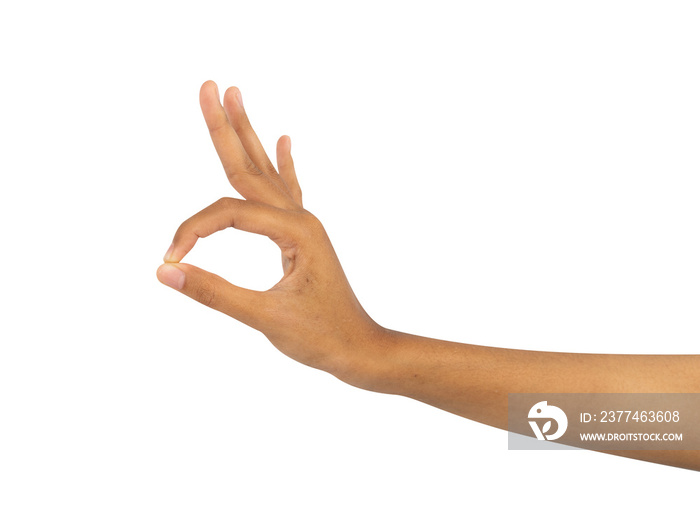 hand showing ok sign isolated