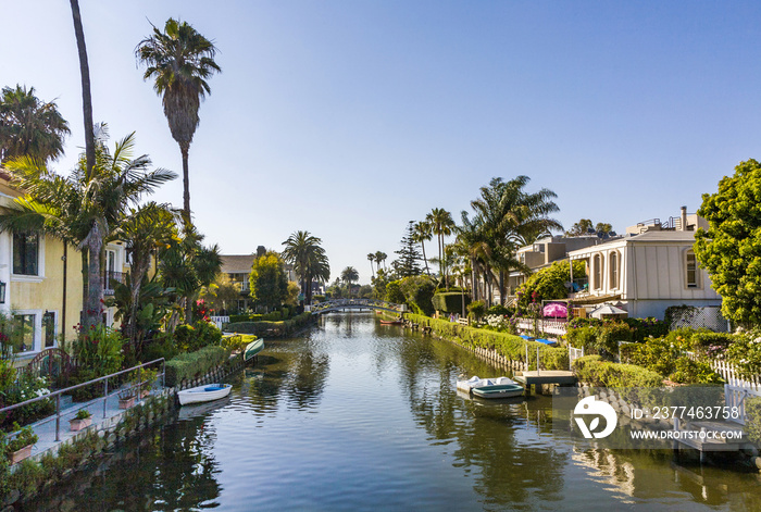 old canals of Venice in California, beautiful living area