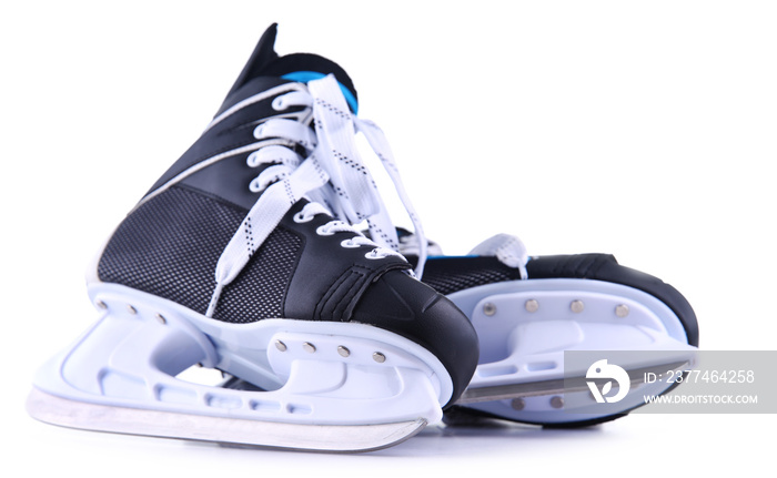 Pair of ice hockey skates isolated on white