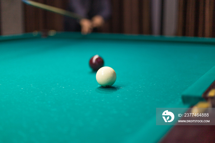 Billiards game - Close-up shot of a man playing billiards