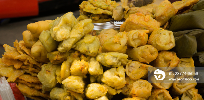 Gorengan or deep fried snack as one of favourite  and very popular in Indonesia