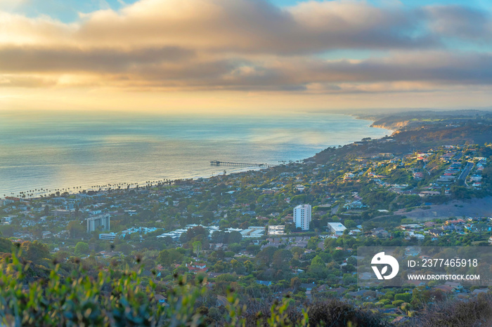Entire view of the coastal area of La Jolla in San Diego, California