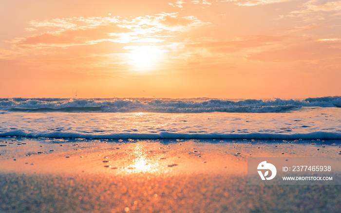 Florida Cocoa Beach Coast Colorful Golden Orange Ocean Sunset