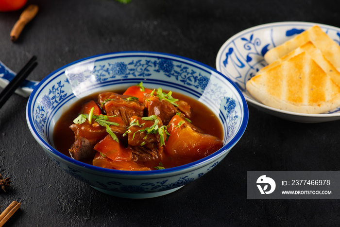 Bo Kho - Vietnamese Beef Stew with bread or rice
