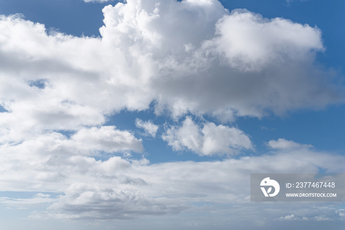 beautiful blue sky with clouds on summer day, sky replacement background