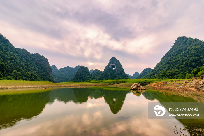 Riddled mountains in Cao Bang, Vietnam