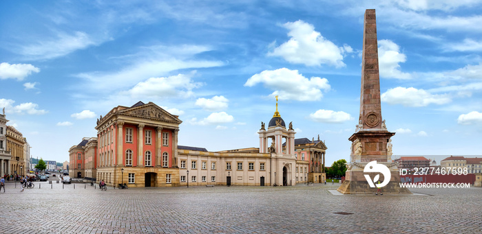 Old Market Square (Am Alten Markt) with Parliament and Obelisk in Potsdam, Germany