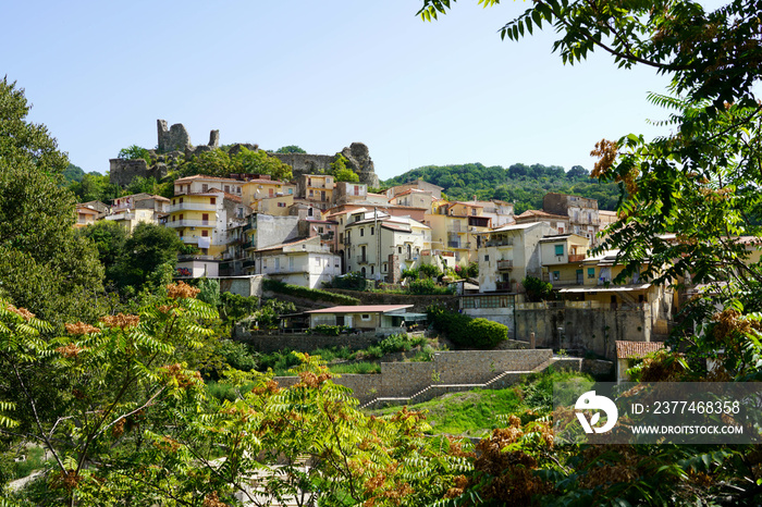 Nicastro old town with castle in Lamezia Terme, Calabria, Italy