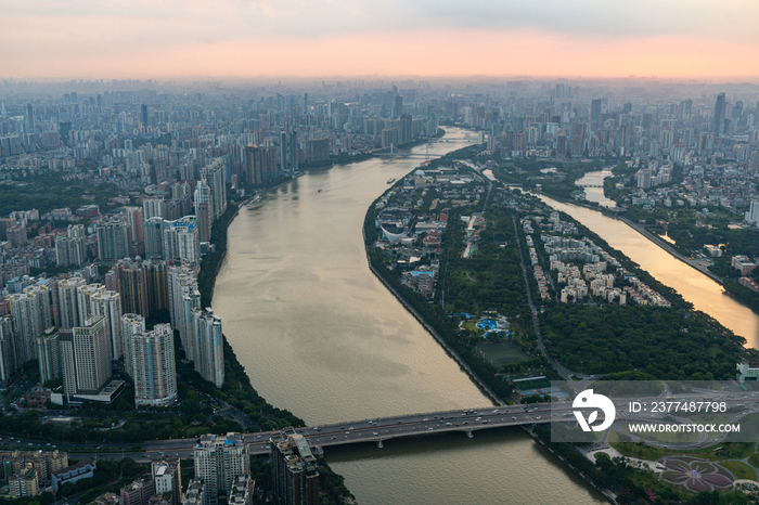 俯瞰广州城市全景