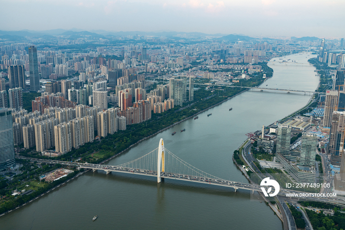 俯瞰广州城市全景