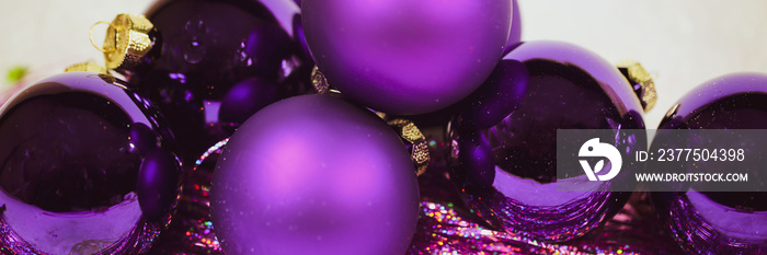 lila Christbaumkugeln, Banner, Background