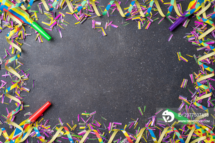 Birthday or party background on gray stone table