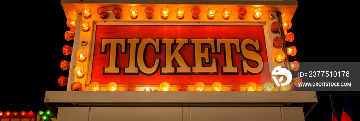 neon ticket sign