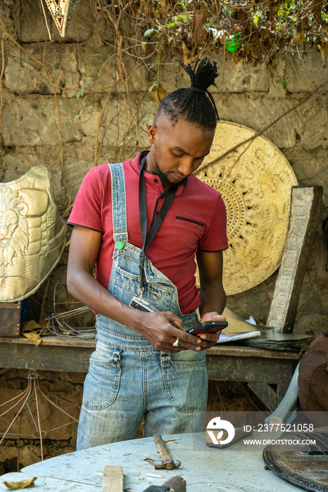 man using his phone