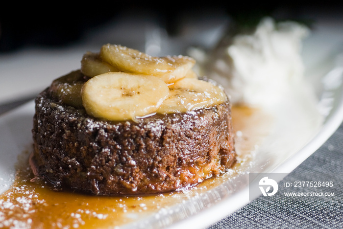 Bananas foster Dessert. Classic Creole or Cajun dessert favorite. Bananas sautéed in butter and cara