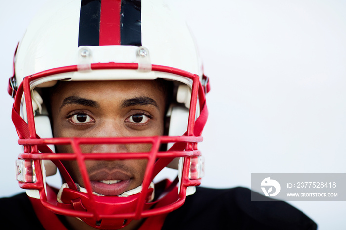 Studio portrait of football player