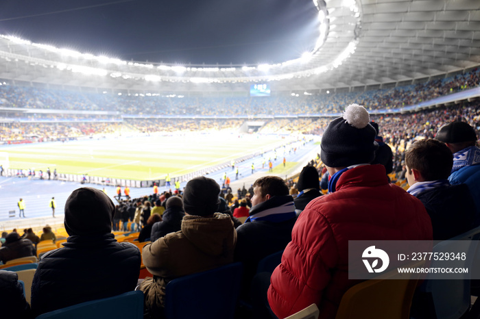 Fans watching football game at stadium