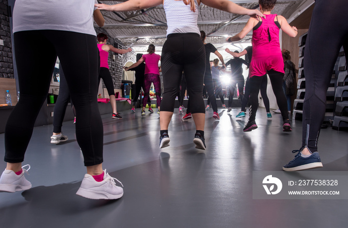 sporty women doing aerobics exercises