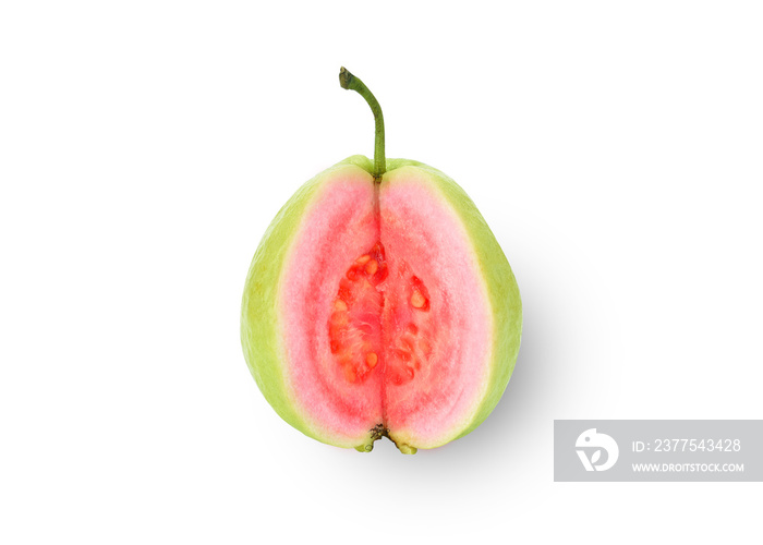 Fresh green Guava fruit on white background