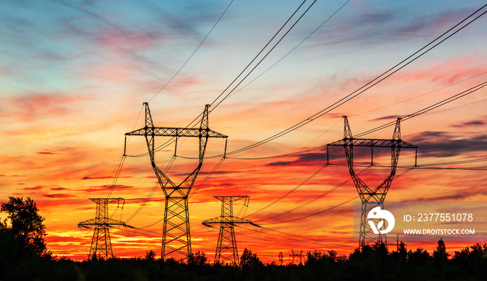 pylons at sunset