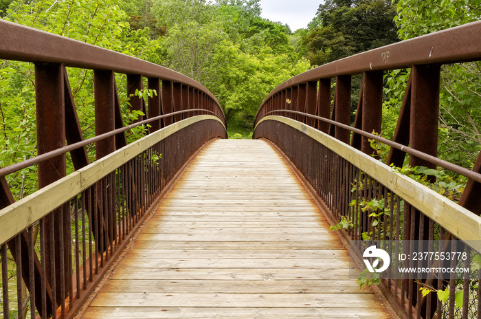 Ontario Park Trails are one of the most beautiful and more extensive of Canada. Here the wood bridge