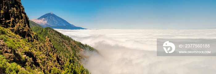 Wunderschönes Panorama vom Vulkan Teide, Teneriffa, Kanaren, Spanien