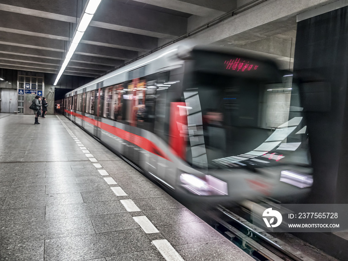 Prague subway train