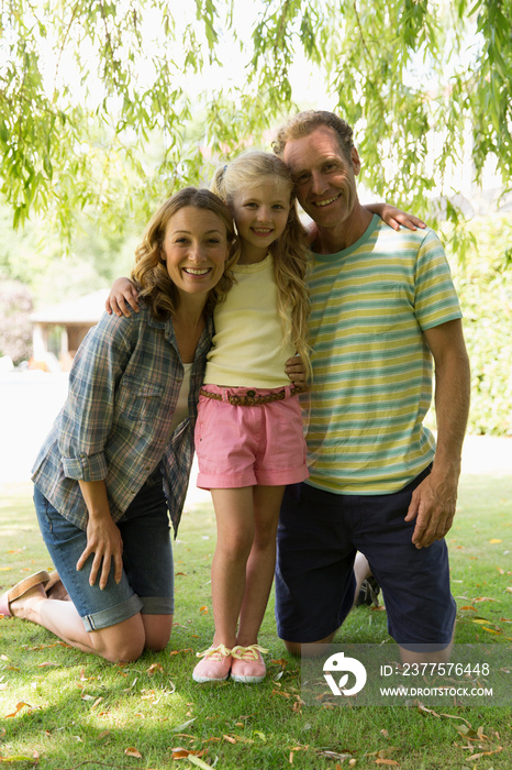 Portrait happy family in park