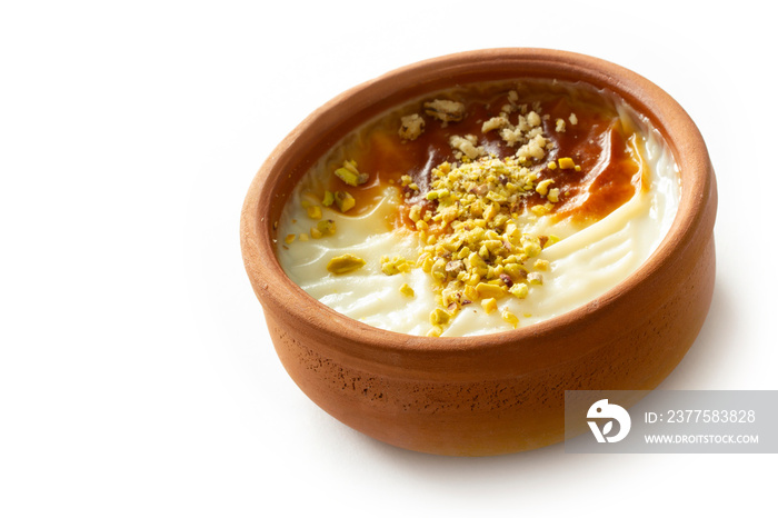 Traditional Turkish Dessert Sutlac. Rice Pudding.