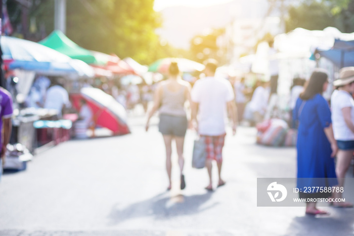 Blurred image of street market