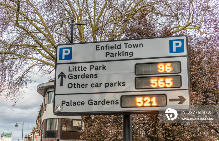 Abundant car park spaces - Covid19 shut down.  sot in Enfield Town , UK.