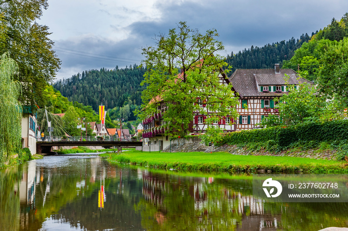 Zusammenfluss von Kinzig und Schiltach in  Schiltach im Schwarzwald