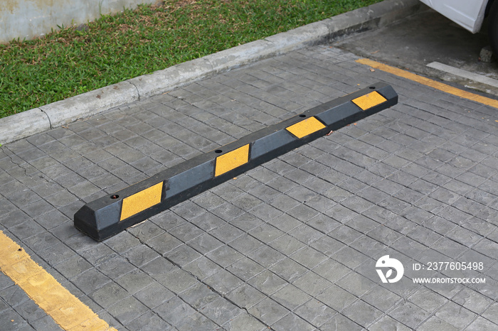 Bumps barrier for reduce car speed when parking.