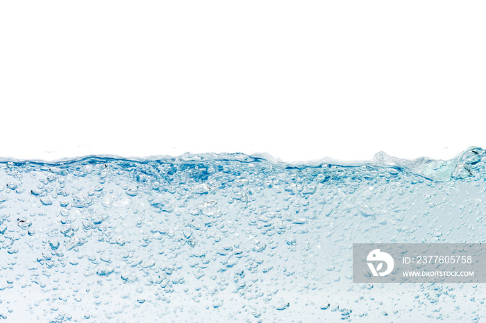 Water splash with bubbles of air, isolated  background