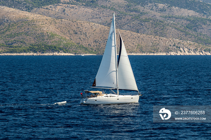 Sailing in adriatic sea, Hvar, Croatia